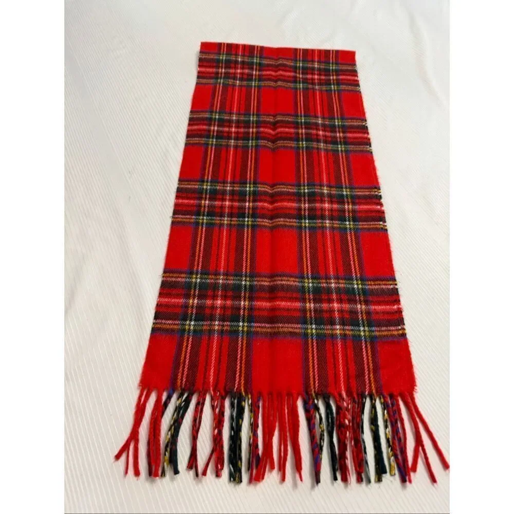 Christian Dior Monsieur Red Plaid Scarf